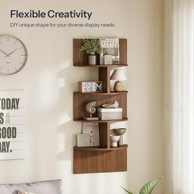 HOOBRO Corner Shelf Wall-Mounted, 4-Tier Corner Bookshelves - Image 4