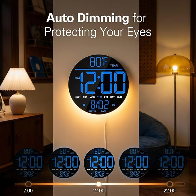 JALL 8" Large Digital Wall Clock - Image 5