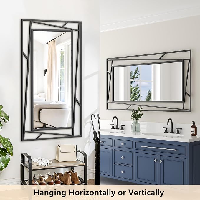 Rectangular Wall Mirror, Hang Horizontally or Vertically - Image 7