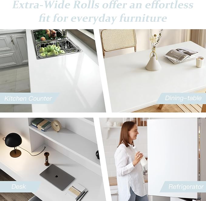 Dimoon 394''x23.6'' Peel and Stick Wallpaper White Contact Paper - Image 5