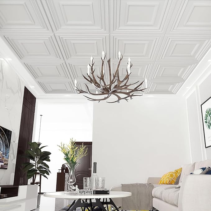 Art3d Drop Ceiling Tiles 24x24in., Wainscoting Panels Glue Up 2ft x 2ft - Image 6