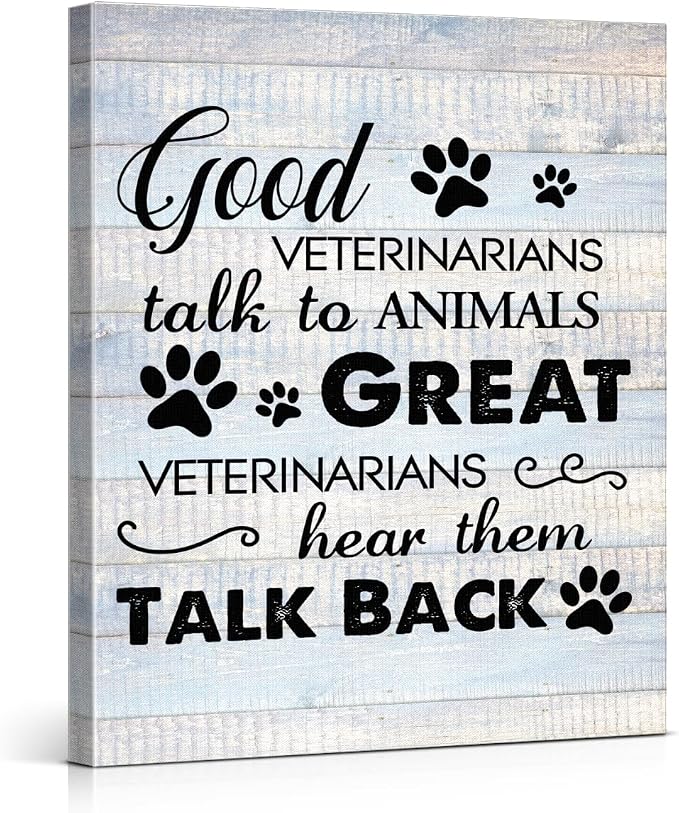 Funny Veterinarian Gifts Farmhouse Dog Canvas Wall Art Decor Veterinary Vet Gift by VAHATAN