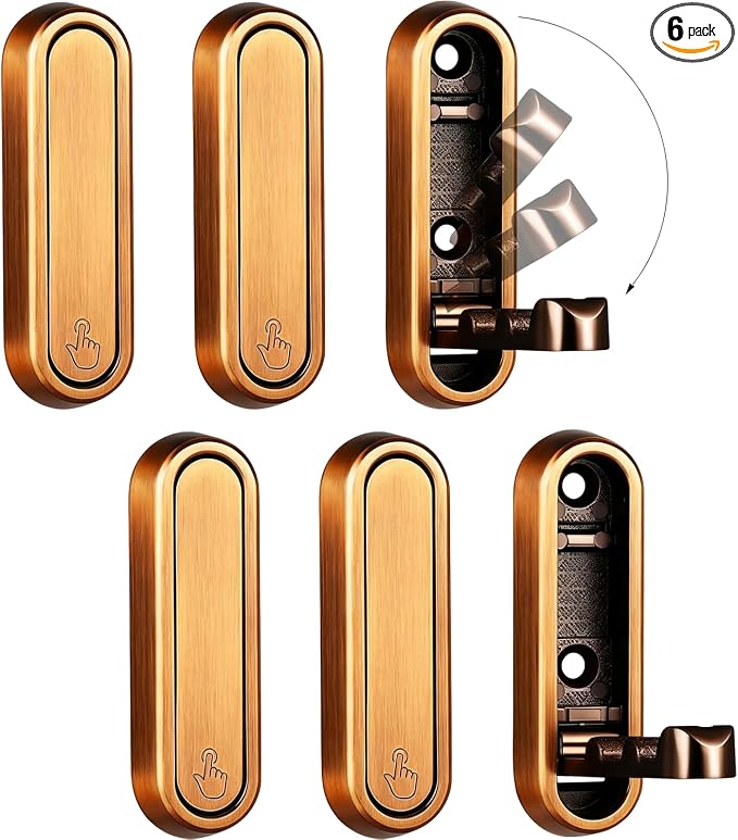 6PCS Foldable Wall Hooks, Zinc Alloy Flip Down Hooks, Retractable Wall Hooks by XSGTZMJ