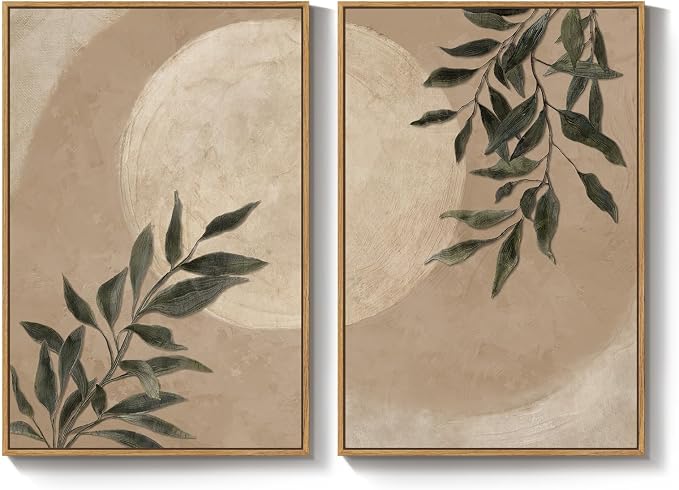 Large Framed Botanical Moon Wall Art - Image 9