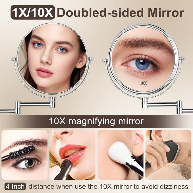 DECLUTTR 8 Inch Wall Mounted Magnifying Mirror - Image 2