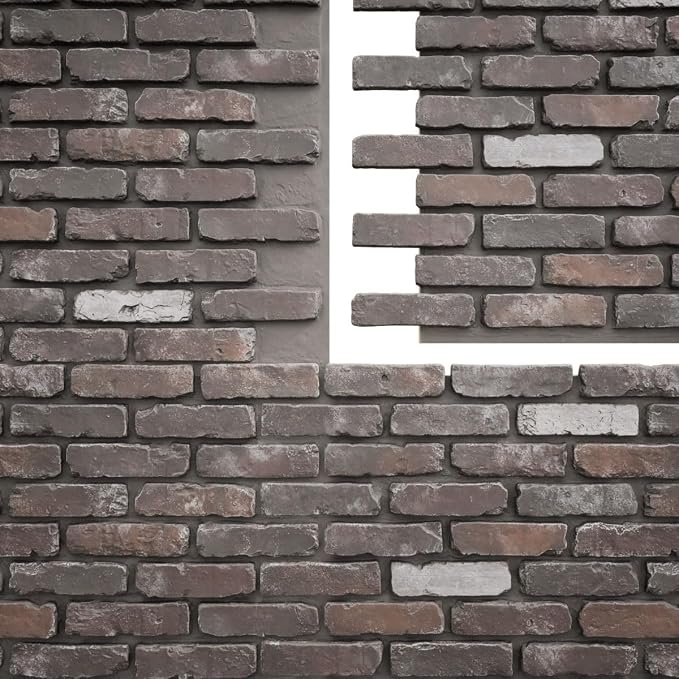 EverStone Aged Brick Faux Brick Panel, 46 7/8"W x 27"H x 1 1/4"D, French - Image 9