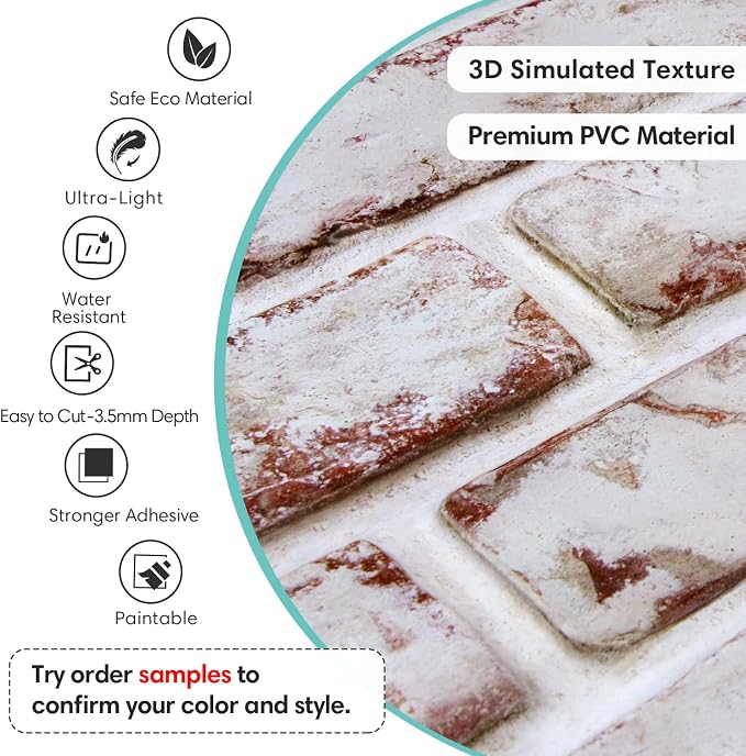 Commomy Faux Brick 3D Wall Panels - Image 3