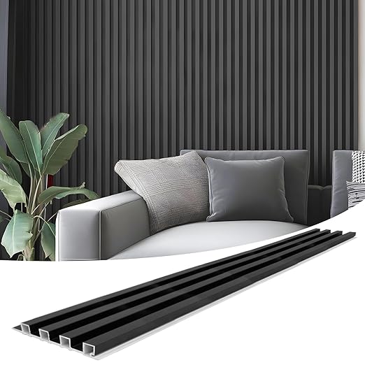 Art3d 8-Pack 96 x 6in. WPC Acoustic Slat Wall Panel by Art3d