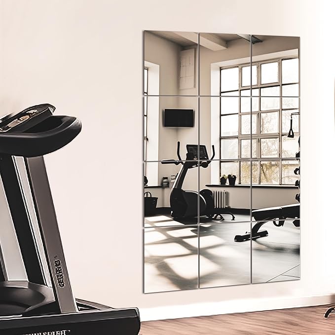 TRAHOME Home Gym Mirror Tiles for Wall, Living Room, Over The Door by TRAHOME