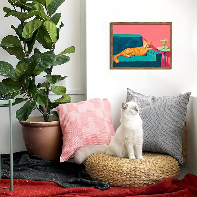 Funny Cat Wall Art Orange Cat - Image 4