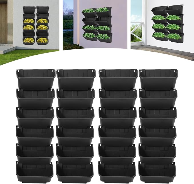 Vertical Wall Planter with 24 Pots, Hanging Garden Plant Flowerpot Holder - Image 9