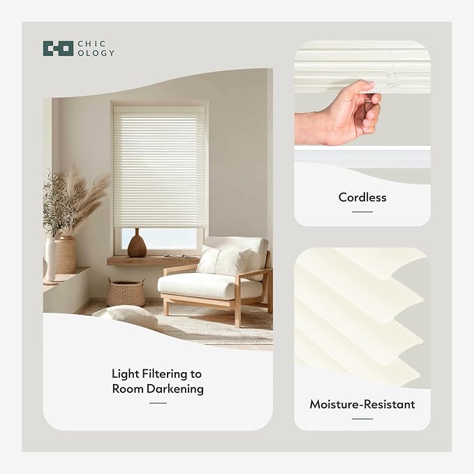 CHICOLOGY Cordless Mini Blinds, 1 Inch Vinyl Window Blinds, Room Darkening & - Image 2