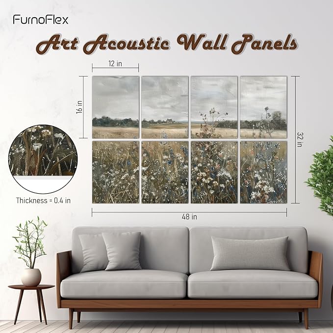 FurnoFlexArt Acoustic Panels Tiles Decorative Room Sound Proof Foam Absorbing - Image 2