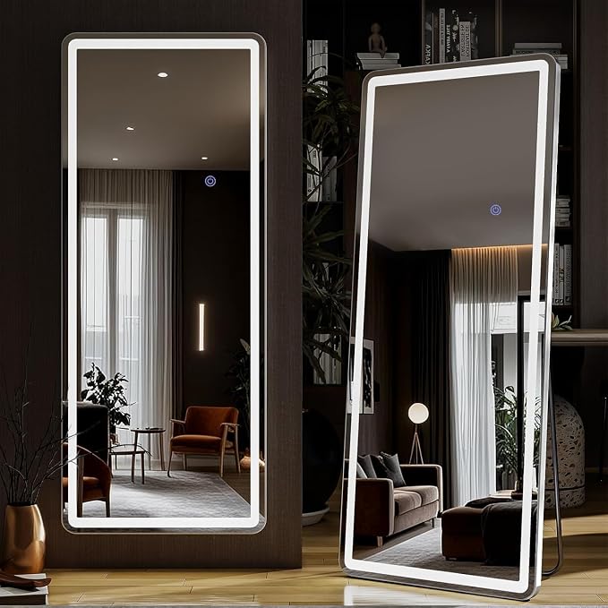 56"x21" LED Full Length Mirror – Standing Floor Body Mirror by Unknown