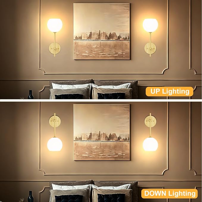 Wood Grain Battery Operated Wall Sconces Set of 2, Rechargeable Wireless Wall - Image 7
