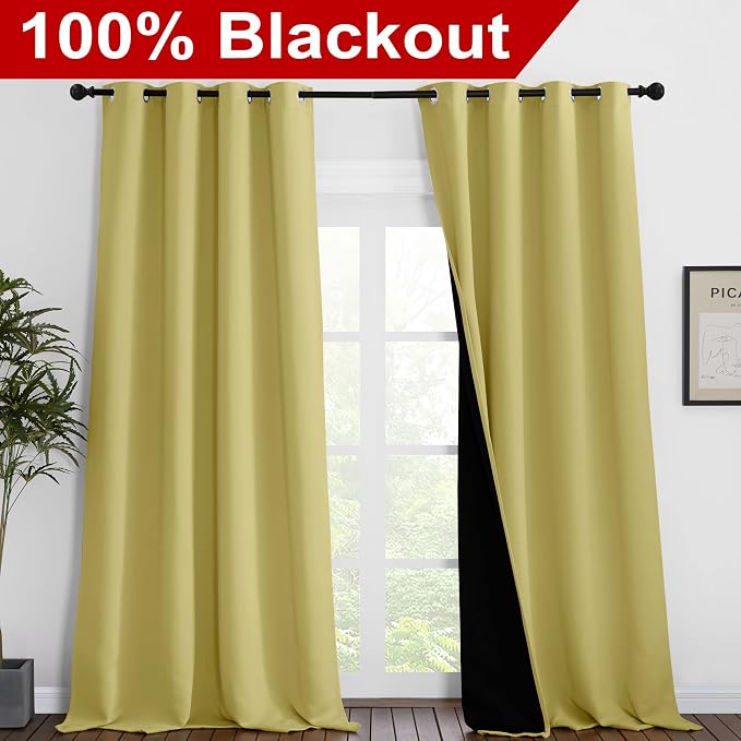 NICETOWN 100% Blackout Blinds, 52 inches x 120 inches, Laundry Room Decor - Image 2