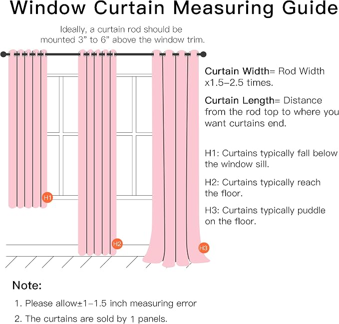 XiDi Light Pink Curtains for Bedroom, Girls Room Blackout Curtains, Kids Room - Image 6