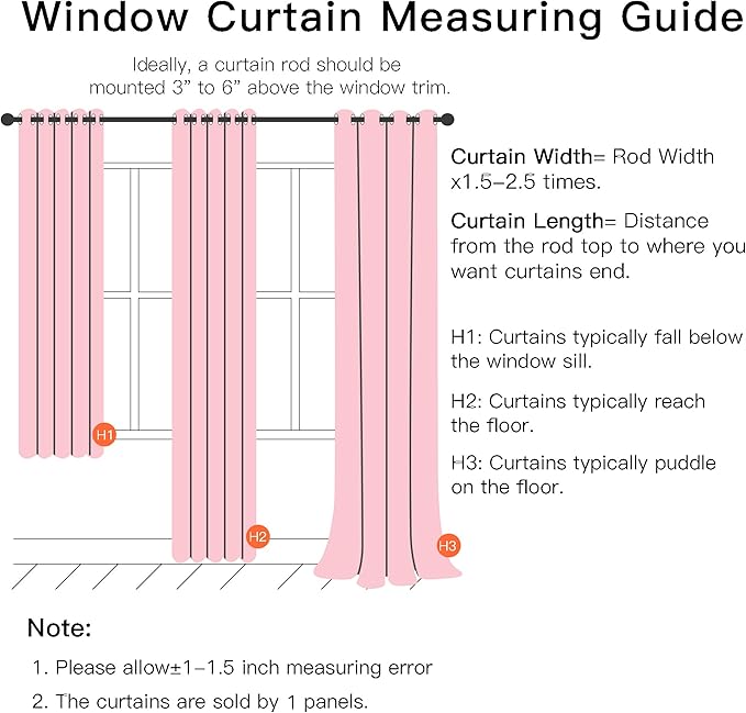 XiDi Pink Curtains for Bedroom, Girls Room Blackout Curtains, Kids Room - Image 7