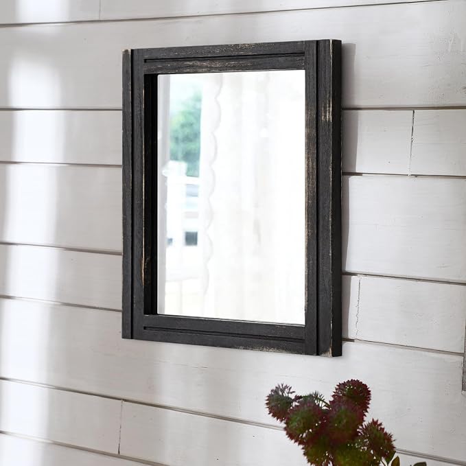 AAZZKANG Wall Mounted Mirror Small Rectangular Retro Mirrors - Image 5