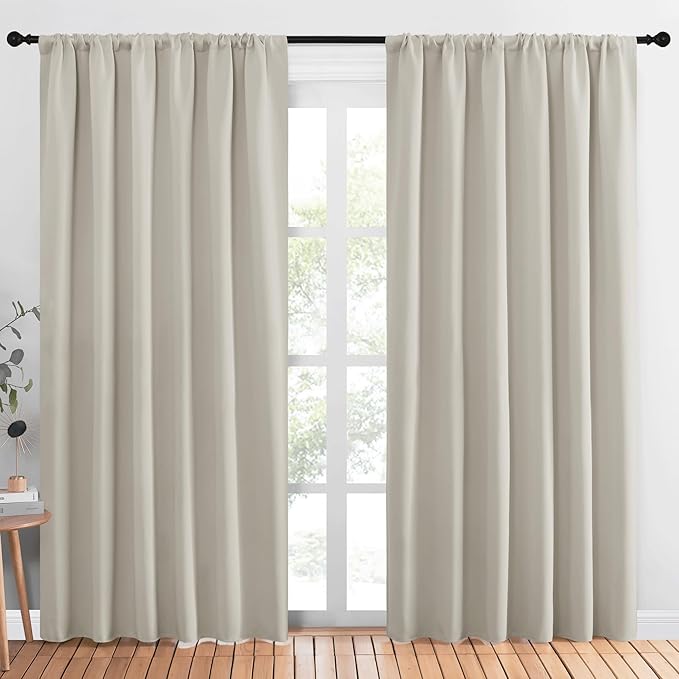 NICETOWN 2 Panels Blackout Curtains, Rod Pocket Thermal Insulated Drapes 84 by NICETOWN