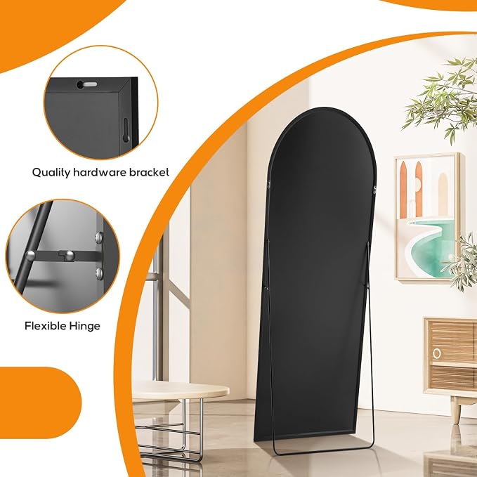 Arched Mirror Full Length, Upgraded 21"x64" Body Wall Mirrors - Image 5