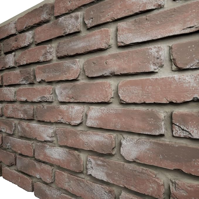EverStone Aged Brick Faux Brick Panel, 46 7/8"W x 27"H x 1 1/4"D, Burnished Red - Image 7