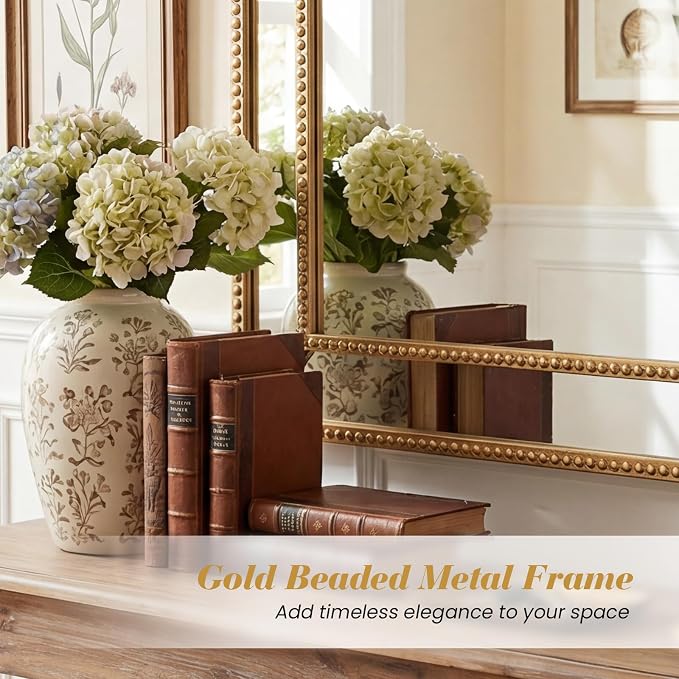 Tangkula 36" x 24" Gold Rectangle Wall Mirror, Decorative Mirror - Image 6