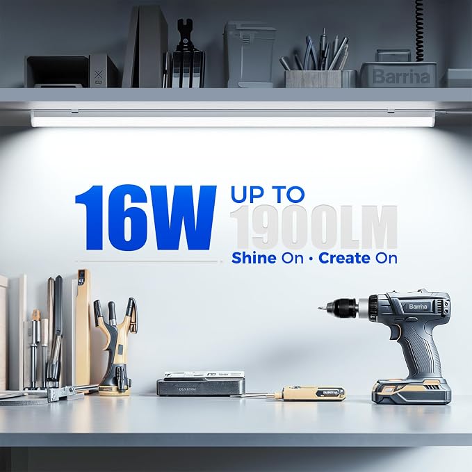 Barrina (Pack of 6 LED T5 Shop Light 3FT, 6500K Super Bright White, Utility - Image 3