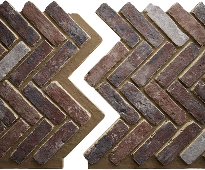 EverStone Herringbone Faux Brick Panel, 46 1/2"W x 25 1/4"H x 1"D, Smokey Rose - Image 8
