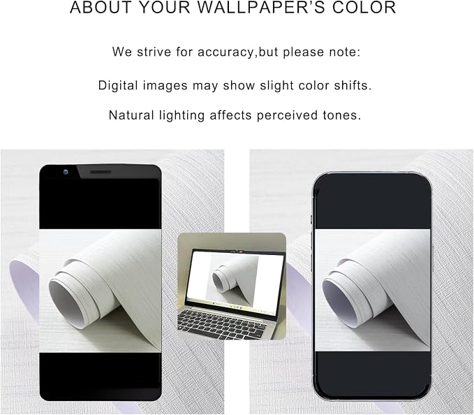 Grasscloth Textured Wallpaper White Peel and Stick 24inX393in Fabric Wall Paper - Image 4
