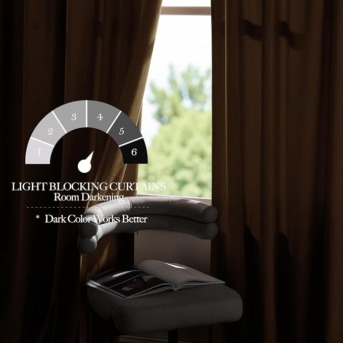 NICETOWN Gold Brown Velvet Curtains - Image 4