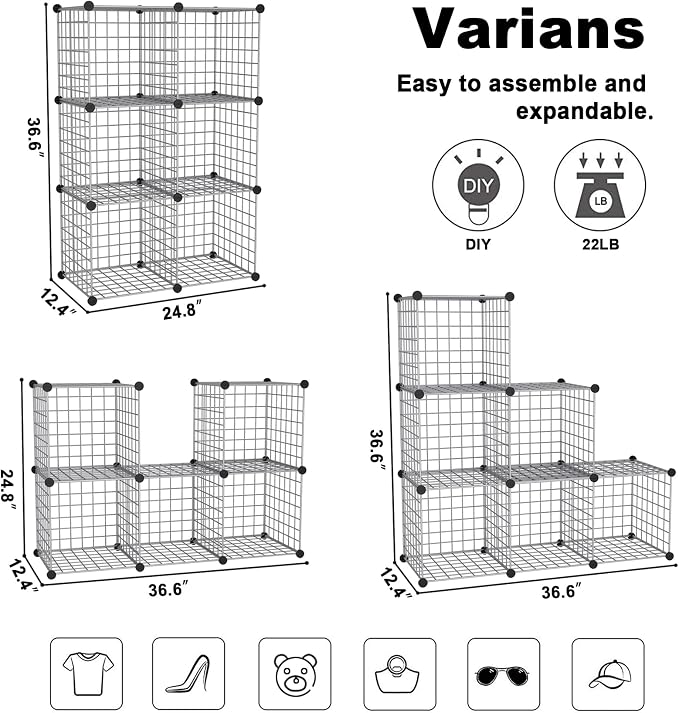 C&AHOME Wire Cube Storage, 6 - Image 3