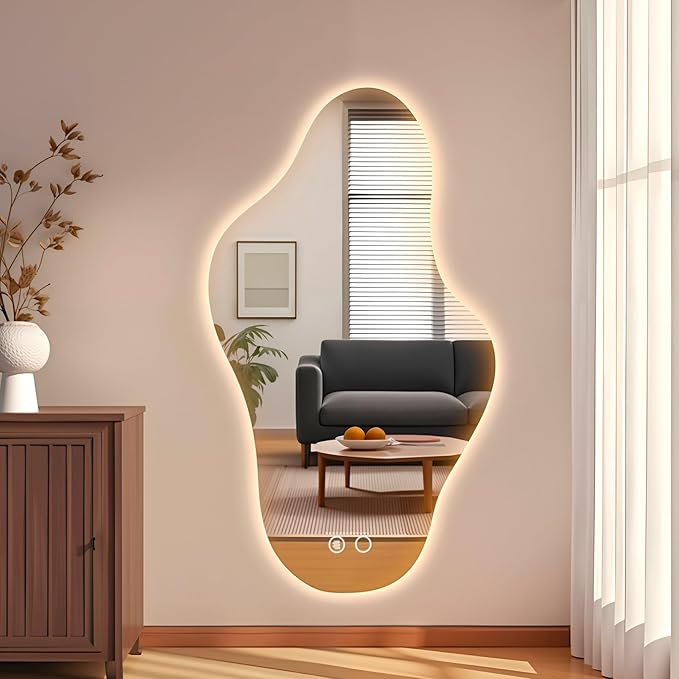 Modern Irregular LED Bathroom Mirror by Unknown