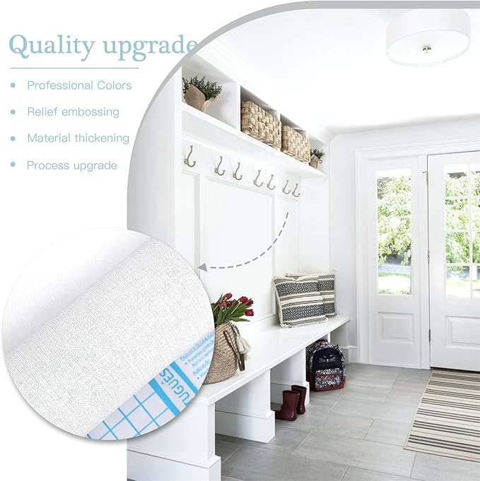 Dimoon 17.7''x78.7'' Peel and Stick Wallpaper White Contact Paper - Image 6