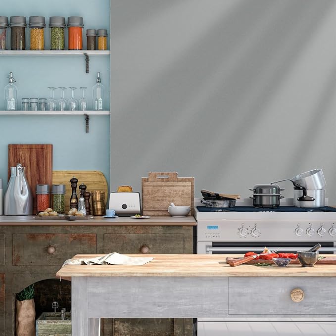 Yancorp 16"x120" Matte Gray Contact Papaer Peel and Stick Wallpaper Vinyl Wrap - Image 5