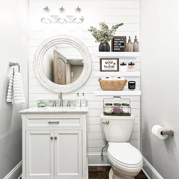 QEEIG Floating Shelves for Wall Bathroom Shelf Bedroom Kitchen Living Room - Image 2