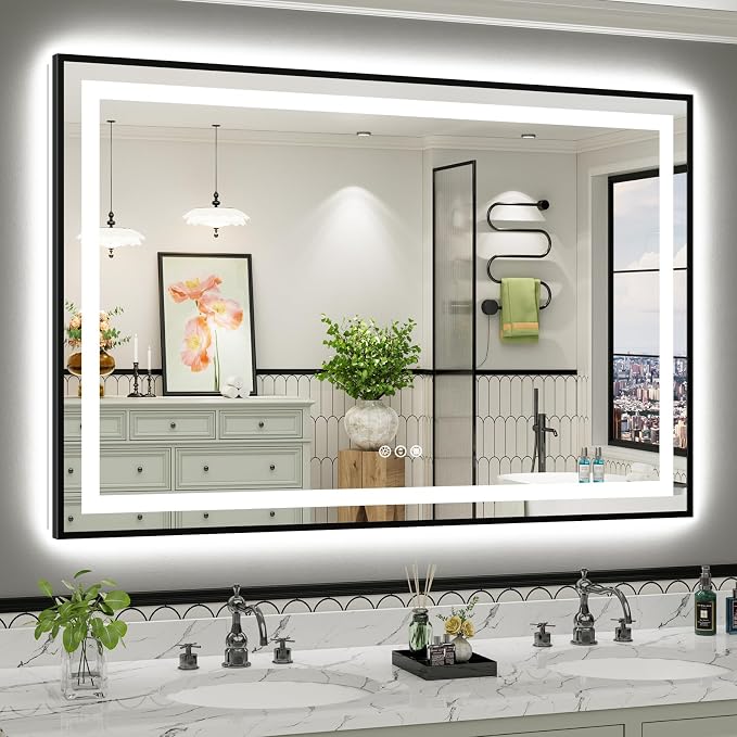 60x40 Inch LED Bathroom Mirror by Briivuemodernmirrors