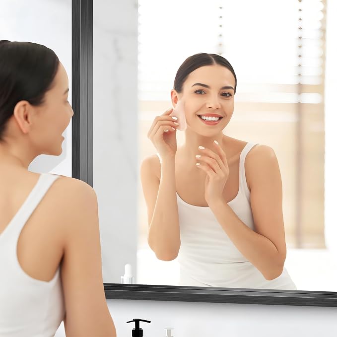 18x24 Inch Black Bathroom Mirror, Brushed Black Rectangle Mirror - Image 8