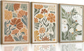 KISSFOX Framed Canvas Wall Art Abstract Floral Botanical Print Set of 3 Green by KISSFOX