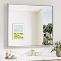 Keonjinn 42 x 36 Inch Brushed Nickel Bathroom Mirrors by Keonjinn