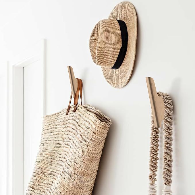 Wood Wall Hooks 4 Pack Coat Hooks Wall Mount Natural Wooden Hooks - Image 4