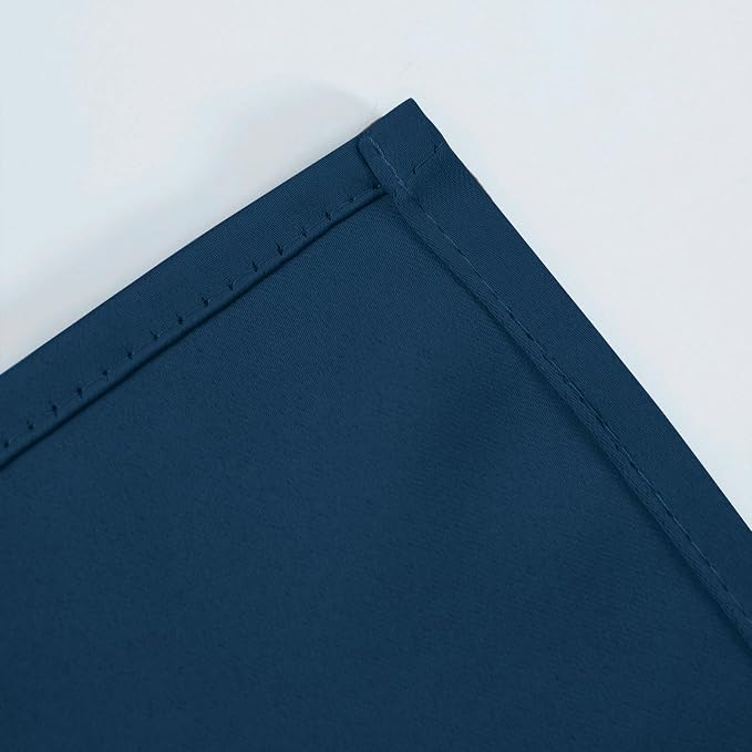 LEMOMO Blackout Curtains 66 x 72 Inch Long Navy Blue Curtains Set of 2 Panels - Image 7