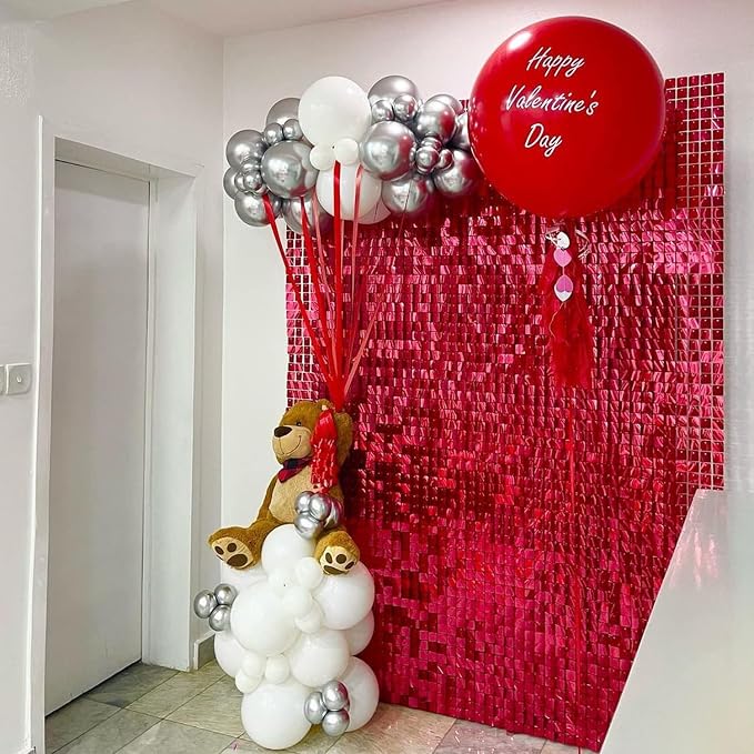 COKAOBE Red Shimmer Wall Backdrop, Photo Backdrops - Image 7