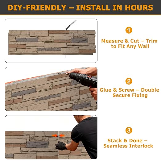 ROOMTEC 1-Pack Faux Stone Wall Covering Panels - Image 6