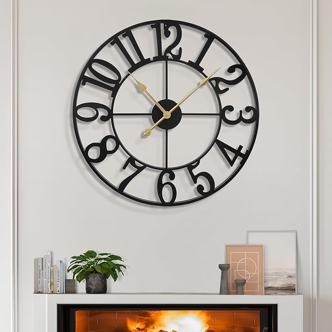 LEIKE Large Wall Clocks, Non Ticking, Battery Operated Small Vintage Round by LEIKEWALLCLOCK