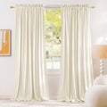 NICETOWN Thermal Insulated Velvet Curtains Ivory 96 Inch Length, Heavy Duty by NICETOWN