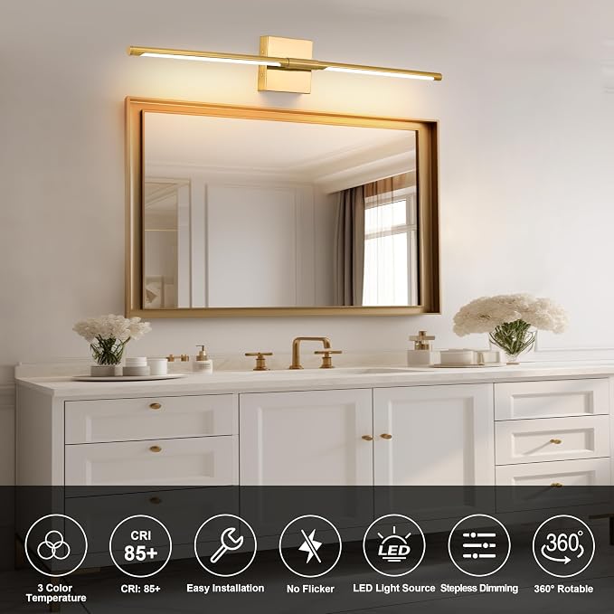 Morauroral 36 Inch Battery Operated Wall Sconces Set of 2, Dimmable Battery - Image 3