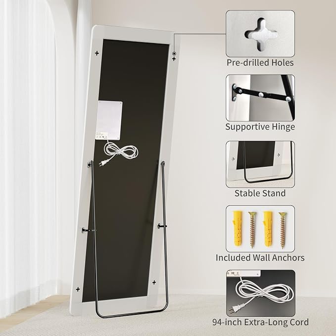 Koonmi Full Length Mirror with LED Lights, Big Mirror - Image 7