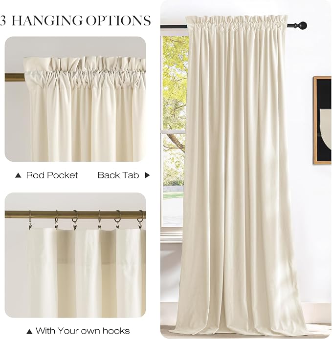 NICETOWN Ivory White Winter Velvet Curtains - Image 4