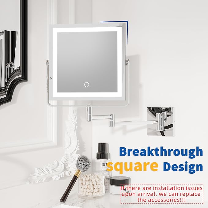 Ruacq Rechargeable Wall Mounted Makeup Mirror - Image 2
